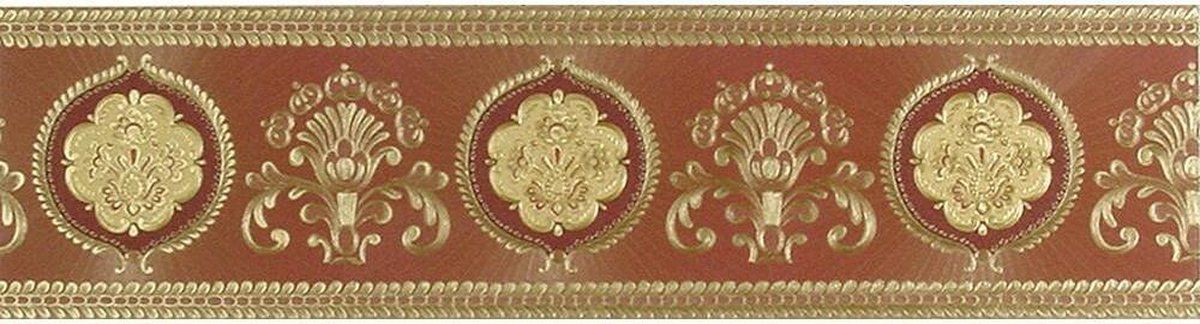 A.S. Création TRADITIONELE KLASSIEKE BEHANGRAND - Metallic Goud Rood - AS Creation Only Borders - Vinyl - EAN: 4000776766618