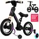 Kidcruiser Loopfiets 2+ jaar - Met LED Zijwieltjes & Trappers - 3-in-1 Kinderfiets - 12 inch – Mat Zwart – Modulair Design