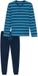 SCHIESSER Casual Essentials Pyjama lang - heren pyjama set - donkerblauw gestreept