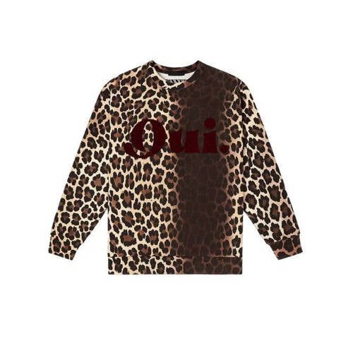 Pinned by K Curve K Curve sweater met panterprint bruin