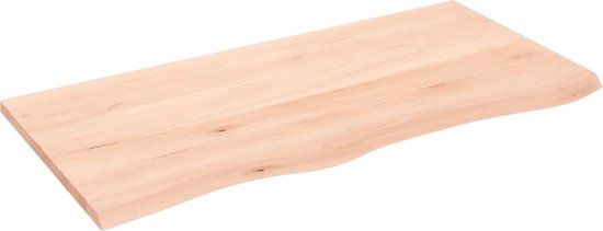 vidaXL - Wandschap - 100x50x2 cm - Onbehandeld Massief Eikenhout