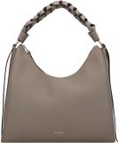 Coccinelle Sac bandoulière en cuir Boheme Grana Double Shoulder Bag Warm Taupe / Rosette