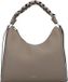 Coccinelle Sac bandoulière en cuir Boheme Grana Double Shoulder Bag Warm Taupe / Rosette