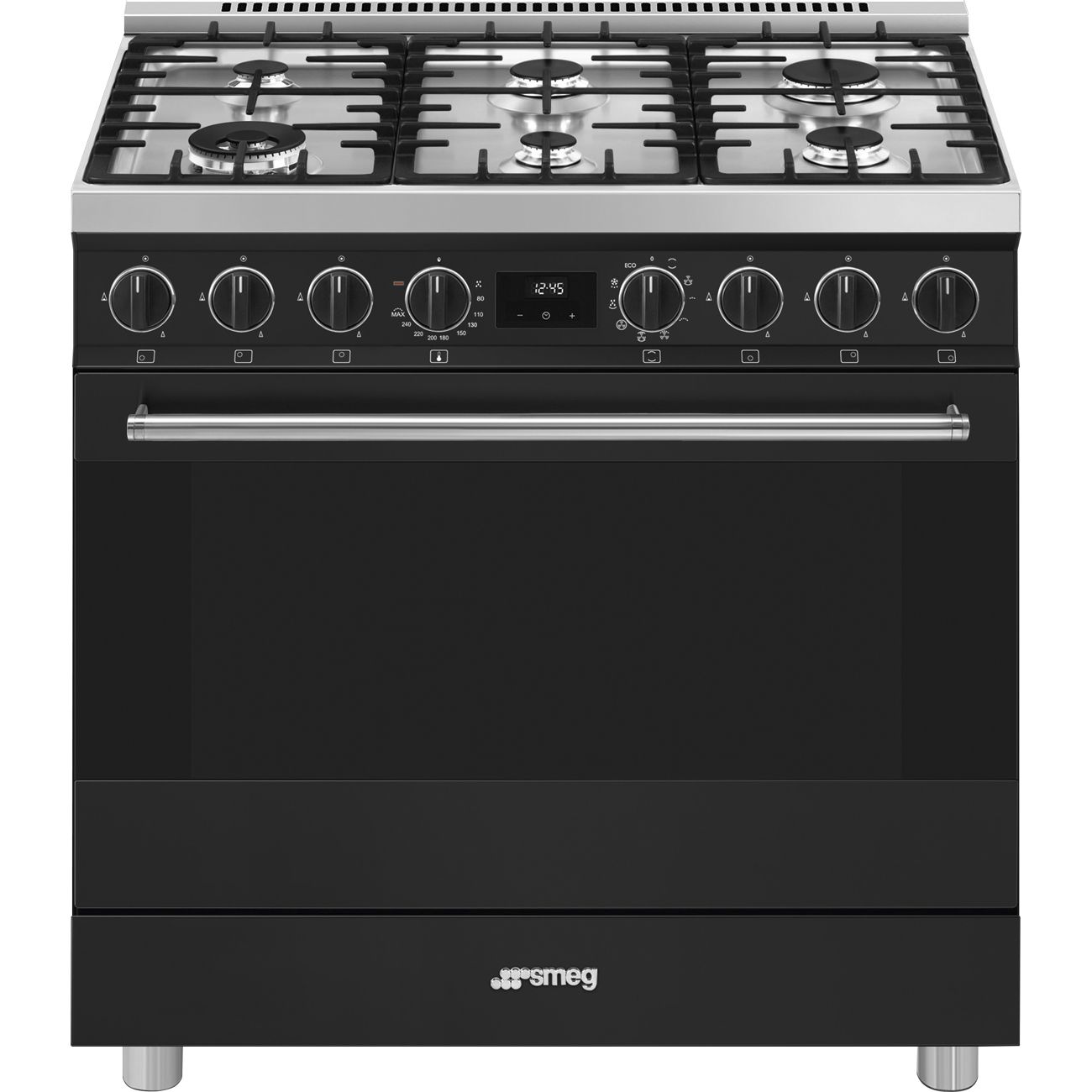 SMEG B91GMMBNLK2 - Gasfornuis - 90 cm - Mat Zwart