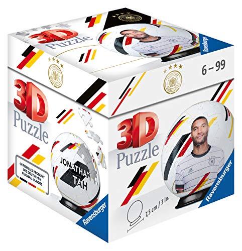 Ravensburger 3D Puzzle 11190 - Puzzle-Ball DFB Spieler - Jonathan Tah - 54 Teile - für Fußball Fans ab 6 Jahren: Erlebe Puzzeln in der 3. Dimension