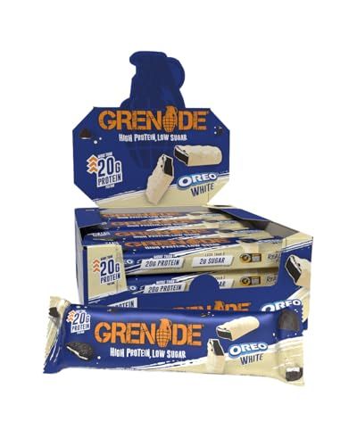 Grenade Protein Bar OREO White 20g Protein - Doos 12x 60g - 720g - Eiwitrepen voor Twee Weken - Eiwitten voor Spieren - Sportvoeding - Tussendoortjes - Cadeautje voor hem