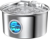 BeiJingLiangPinJiaZuoKeJiWenHuaFaZhanYouXianGongSi Fontaine à boire en acier inoxydable - Automatique - Avec pompe silencieuse et système de filtration - Pour chats et chiens - 2,6 L