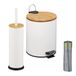 Merkloos Relaxdays Badkamer set - prullenbak 5 l - toiletborstel en houder - wit