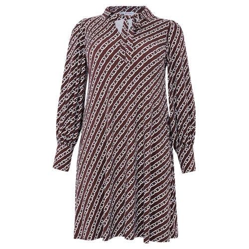 YOEK jurk Plus Size met print - bruin