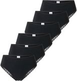 SCHIESSER Slip Set van 6 Zwart Dames S