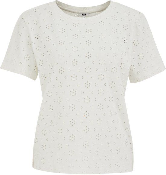 WE Fashion Dames T-shirt met broderie anglaise