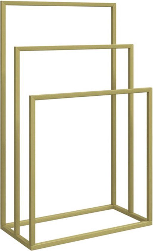 vidaXL Handdoekenrek Vrijstaand IJzer Goudkleurig 48x24x79 cm