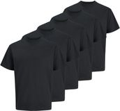 JACK&JONES - JJEORGANIC RELAXED TEE SS O-NECK 5PK MP - Heren - T-shirts - Zwart - XL