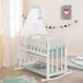 roba Woodland Buddies 4-in-1 Cododo wieg van hout, 45 x 90 cm, wieg, bank en babybed, in hoogte verstelbaar, textiel, luifel en hemelstang, wit/pastelgroen