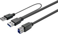 Vivolink PROUSB3AB3C-DUAL USB-kabel Zwart
