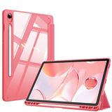 Fintie Housse hybride pour Samsung Galaxy Tab S10 Lite/S10 FE/S9 FE 10,9 pouces et S9 11 pouces Tablette avec support de stylo - Coque de protection antichoc avec coque arrière rigide transparente, corail rouge