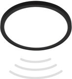 B.K.Licht Move - Éclairage de salle de bain LED - Plafonnier avec détecteur de mouvement - Plafonnier avec lumière indirecte - Ø24 cm - Noir