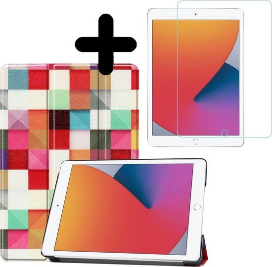 Hoes Geschikt voor iPad 8 10.2 (2020) - Book Case - Blokken