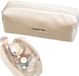 Pennenetui Corduroy pour Filles et Adolescents - Pochette d'école en Beige et Blanc - Étui élégant