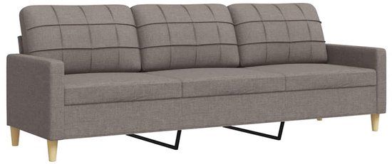 vidaXL Driezitsbank 210 cm stof taupe
