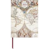 teNeues - Antique Maps 2026 - Buchkalender 16x22 cm | Wochenkalender im Vintage-Weltkarten-Design für Weltenbummler, mit Magnetverschluss: Magneto Diary