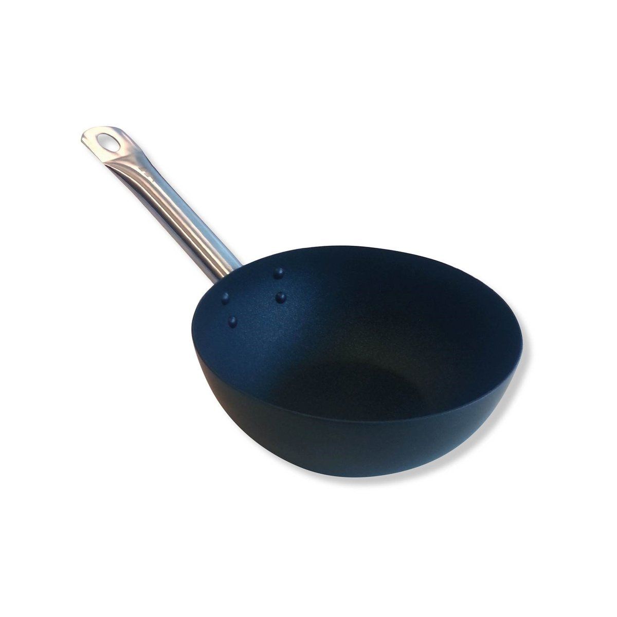 Point-Virgule Wok - 20cm - Carbon Steel with Excalibur Non-Stick Coating - Black