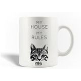 Maniacase Keramische mok Mijn Huis Mijn Regels Messen Uit