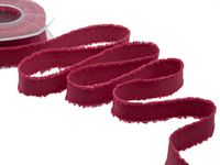 Furlanis - Decoratief lint met franjes van katoen, voor decoraties en verpakkingen, Italiaanse stof - Amarantho, 23 mm x 15 m