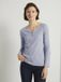 Tom Tailor - Dames T-shirt met lange mouwen - Maat L - Offwhite Navy Small Stripe