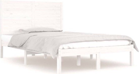 vidaXL Bedframe Massief Hout Wit 120x190 cm