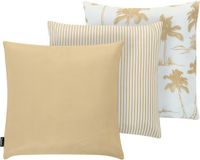 Beliani ARUM - Tuinkussen set van 3 - Wit/Beige - Stof