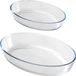 Chef Traiteur Ovenschaal set 2-delig - ovaal - glas - 0,75 en 3L