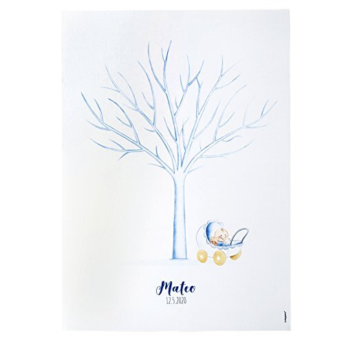 Mopec Pit & Pita Foil Tree Print Pram Kind, Kaartenvoorraad, Blauw, 0,2 x 42 x 29,5 cm