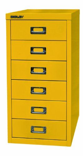 Bisley MultiDrawer 29-serie - DIN A4 - 6 laden - metaal - 641 zinkgeel - 38 x 27,9 x 59 cm