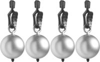Patifix Artesania Cerd Tafelkleedgewichtjes - Zilveren Kogels/Ballen - 4 Stuks - 3.5 cm