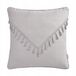 Room99 Chloe Decoratieve kussensloop 45x45 cm lichtgrijs met franjes