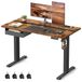 VASAGLE bureau électrique réglable en hauteur, 120 x 60 x (72-120) cm | Plateau de bureau, réglable en continu, fonction mémoire avec 4 hauteurs, brun rustique et noir encre, Collection BALOK LSD112X01