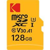Kodak Carte mémoire microSDXC Ultra Performance, 128Go, Classe 10 / UHS-1 U3, avec adaptateur