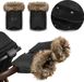 Lionelo - Handmuff - Handschoenen voor kinderwagens - handwarmer -waterdicht en winddicht - afneembaar bont in universele maat