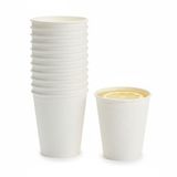 Merkloos / Sans marque Koopman International Koffiebekers wegwerp - 24x stuks - wit - 275 ml - bagasse suikerrietvezel