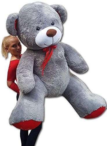Odolplusz Teddybeer 190 cm (grijs-rood)