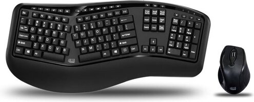 Adesso TruForm 1500 Draadloos Ergonomisch Toetsenbord en Muis - QWERTY - Zwart