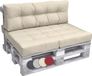 Beautissu Elements – Set de coussins pour palette – 1x coussin d'assise 120x80 cm & 1x coussin de dossier 120x40 cm – Naturel