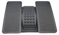 Q-Connect Premium voetensteun van kunststof, anti-slip coating, in hoogte verstelbare ergonomische voetsteun met massagestructuur, voetsteunen, zwart, afmetingen: 43 x 32 x 10,5 cm