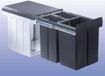 Wesco Bio Trio Maxi Inbouw Prullenbak - 40 l - Grijs