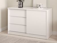 Commode NARIBA 1 porte 3 tiroirs blanc