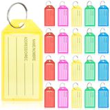 Cozary Sleutellabels, 40 stuks, sleutellabels met beschrijfbaar etiket voor het markeren van sleutels, rugzakken, huisdieren, koffers, 5 kleuren