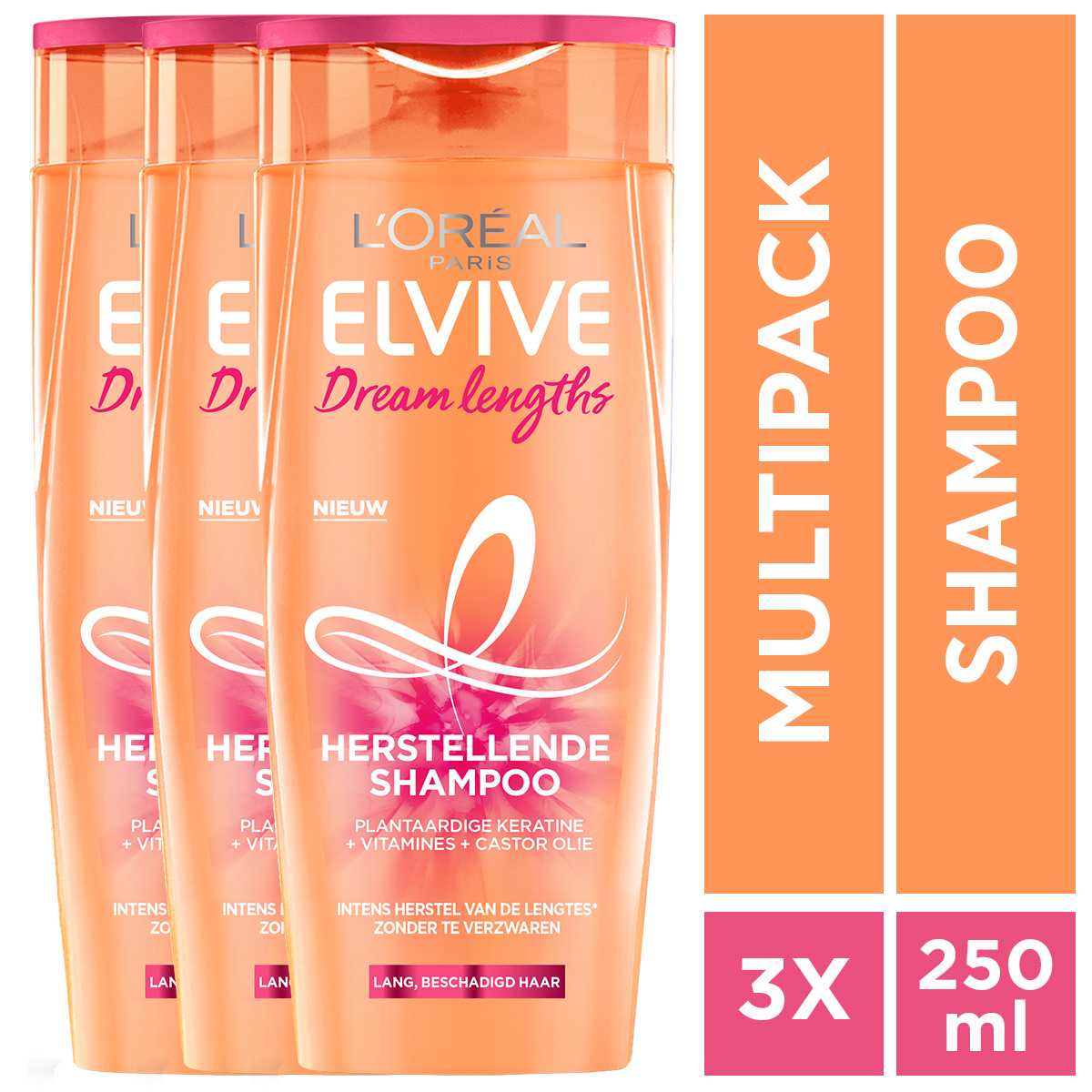 L'Oréal Elvive Dream Lengths Shampoo 250ml 3 stuks