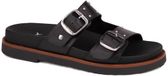 Pikolinos Aitana Damessandalen Zwart/Zwart Leer Platte Sandalen Maat 38
