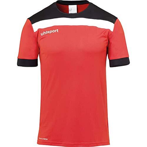 Uhlsport Offense 23 voetbalshirt met korte mouwen voor heren, rood/zwart/wit, 164